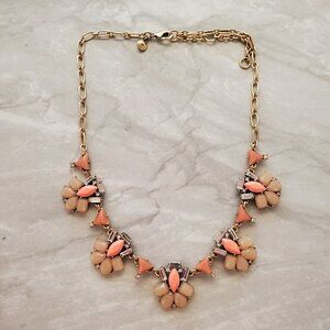 ✨ J.Crew Orange Touple Rhinestones Crystals Cluster Statement Necklace ✨